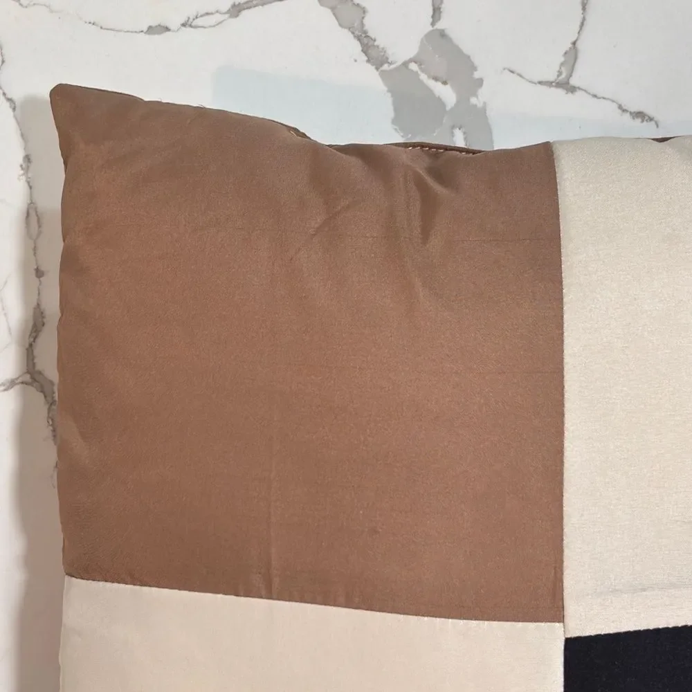 Living Room Tri-color Cream Brown Black Couch Chair Throw Pillow Home Decor